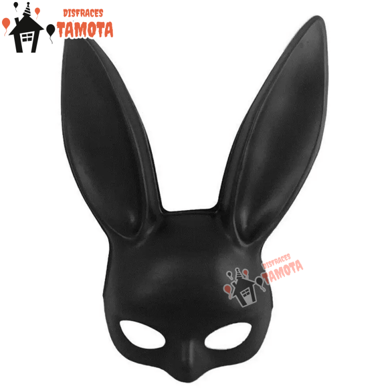 Pack De 2 Máscaras De Conejo Negra Y Blanca | Disfraz Para Halloween Y Carnaval Con Orejas